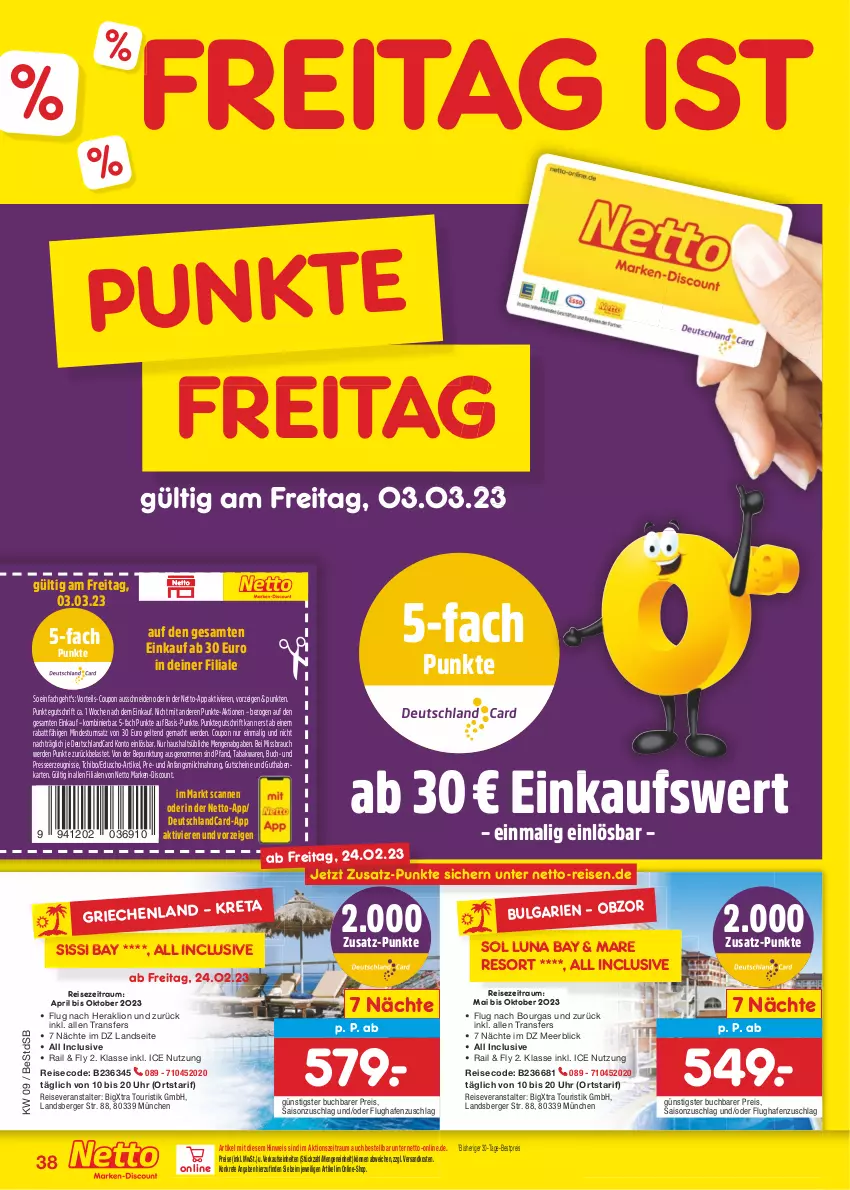 Aktueller Prospekt Netto Marken-Discount - Filial-Angebote - von 27.02 bis 04.03.2023 - strona 38 - produkty: Berger, bestpreis, buch, coupon, deutschlandcard, discount, eduscho, eis, erde, guthabenkarte, gutschein, gutscheine, LG, lion, mac, marken-discount, milch, ndk, pril, Rauch, reis, reiseveranstalter, Tchibo, Ti, uhr