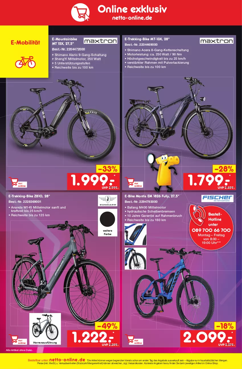 Aktueller Prospekt Netto Marken-Discount - Filial-Angebote - von 27.02 bis 04.03.2023 - strona 44 - produkty: acer, angebot, E-Bike, E-Mobilität, eis, Kette, kraft, lack, Mountainbike, ndk, reis, Schal, shimano, Ti, uhr, ZTE