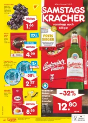 Gazetka promocyjna Netto Marken-Discount - Filial-Angebote - Gazetka - ważna od 04.03 do 04.03.2023 - strona 40 - produkty: angebot, angebote, bestpreis, bohne, bohnen, budweiser, discount, eis, filet, filets, fisch, gin, Holz, intermezzo, kaffee, kaffeebohnen, kracher, marken-discount, ndk, reis, Schal, Schale, Segafredo, senseo, thunfisch, thunfisch filets, Ti, trauben, ZTE