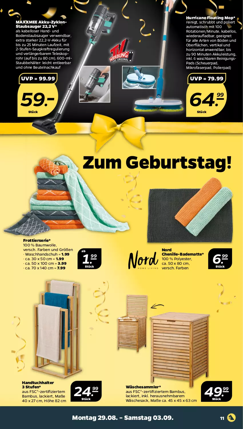 Aktueller Prospekt Netto - Woche 35 - von 29.08 bis 03.09.2022 - strona 11 - produkty: akku, auto, Bad, badematte, bambus, Bau, baumwolle, Behälter, beutel, bodenstaubsauger, eis, handtuch, Handtuchhalter, Heu, kraft, lack, mikrofaser, Reinigung, rwe, sac, Scheuerpad, staubsauger, Teleskop, Ti, tisch, tuc, waschhandschuh, wolle