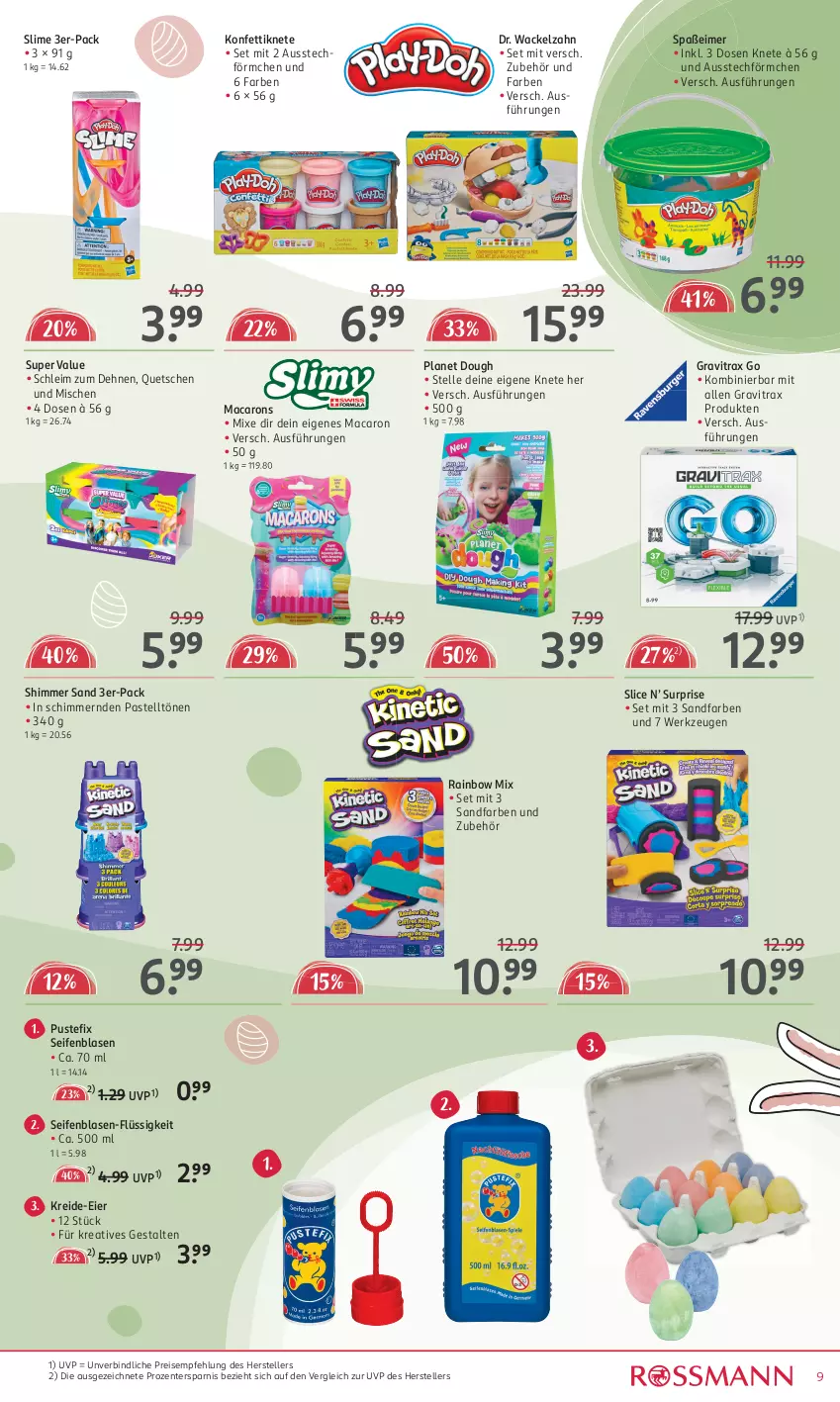 Aktueller Prospekt Rossmann - Prospekte - von 18.03 bis 28.03.2024 - strona 11 - produkty: eier, eimer, eis, elle, ente, Kreide, mac, Macarons, reis, Seife, Slime, teller, Ti, werkzeug, werkzeuge