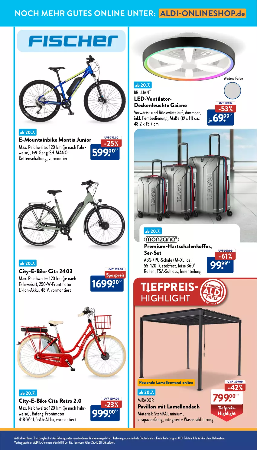 Aktueller Prospekt Aldi Nord - Von Montag - von 21.07 bis 26.07.2025 - strona 35 - produkty: akku, aldi, Bau, decke, deckenleuchte, dekoration, E-Bike, eis, elle, ente, erde, fernbedienung, Hartschalenkoffer, Kette, koffer, Leuchte, li-ion-akku, Mountainbike, pavillon, reis, Ria, rwe, Schal, Schale, shimano, Ti, tiefpreis, ventilator, wasser