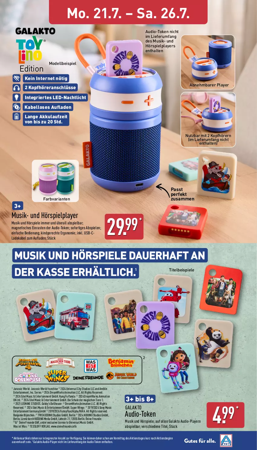 Aktueller Prospekt Aldi Nord - Von Montag - von 21.07 bis 26.07.2025 - strona 40 - produkty: akku, auer, deka, dell, eis, ente, Germ, gin, Jura, kopfhörer, ladekabel, Mode, Nachtlicht, Ria, rum, sony, Spiele, Ti, Tiere, tisch, usb, ZTE