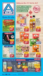 Gazetka promocyjna Aldi Nord - Von Montag - Gazetka - ważna od 26.07 do 26.07.2025 - strona 1 - produkty: aldi, Asia Green Garden, aus der tiefkühlung, beutel, brot, eis, eiskaffee, elle, erdnuss, filet, flasche, getränk, gin, grill, kaffee, Käse, LG, milch, nudel, nuss, pfanne, pfannen, pfannenkäse, Pyjama, reis, rispentomaten, Schal, Schale, schwein, schweine, schweinefilet, sesam, sim, suppe, Ti, tiefpreis, tisch, tomate, tomaten, und pfanne, veltins, wein, weine, ZTE