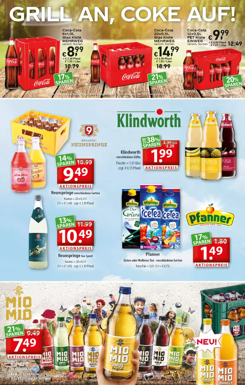 Aktueller Prospekt Getraenkeland - von 27.06 bis 09.07.2022 - strona 6 - produkty: coca-cola, cola, eis, eistee, flasche, pfanne, Pfanner, ring, rwe, säfte, Sport, tee