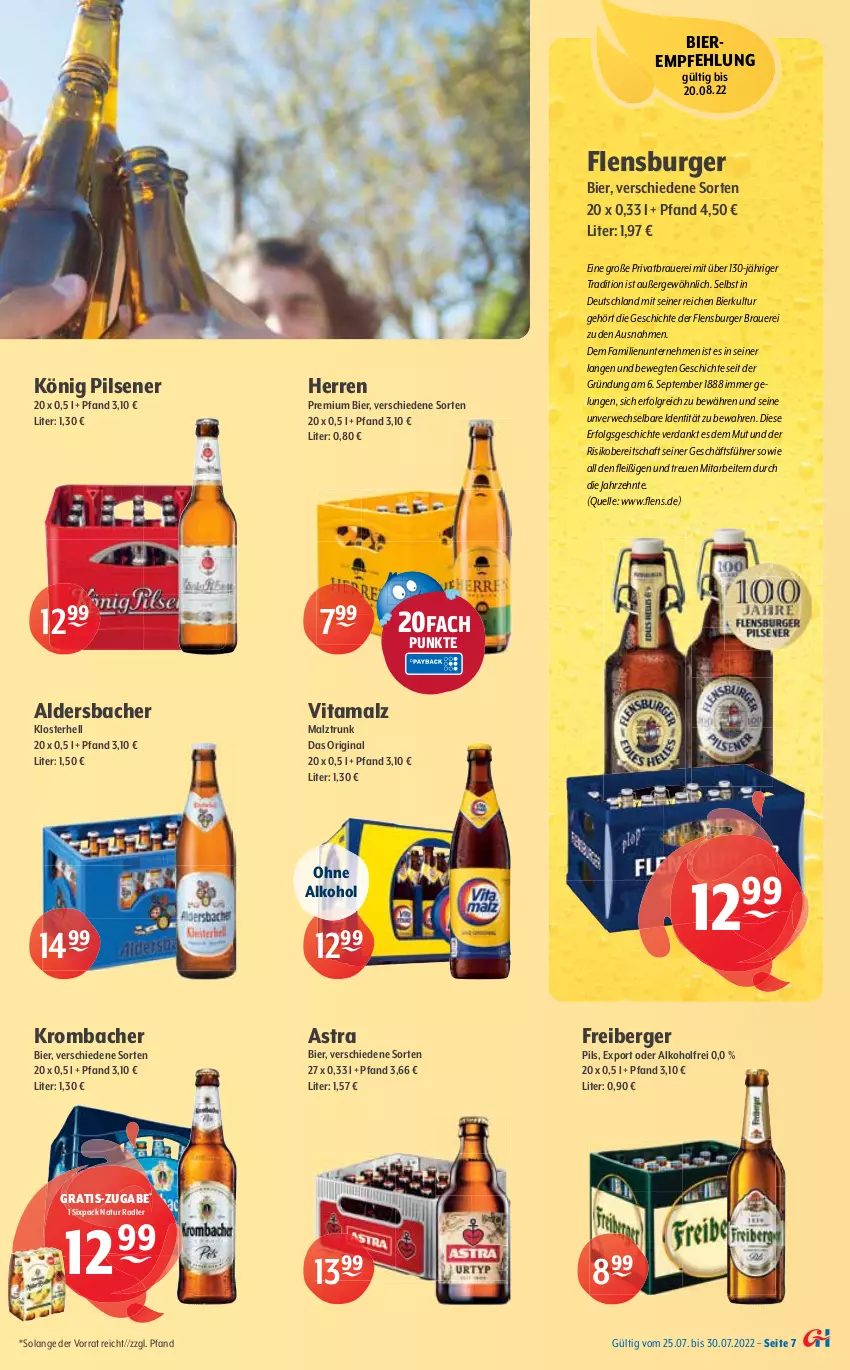 Aktueller Prospekt Getraenke Hoffmann - Prospekte - von 25.07 bis 30.07.2022 - strona 7 - produkty: Aldersbacher, alkohol, Astra, auer, aust, Berger, berliner, berliner kindl, bier, Biere, bierspezialitäten, burger, clausthaler, cola, desperados, eis, elle, flensburger, Freiberger, Gessner, gin, gösser, Heu, könig pilsener, krombache, krombacher, LG, Liege, malz, Mixer, mixery, natur, natur radler, ohne alkohol, pils, pilsener, premium pils, radler, rwe, Spezi, steiner, tequila, Ti, veltins, vita, vitamalz, warsteiner, WICK