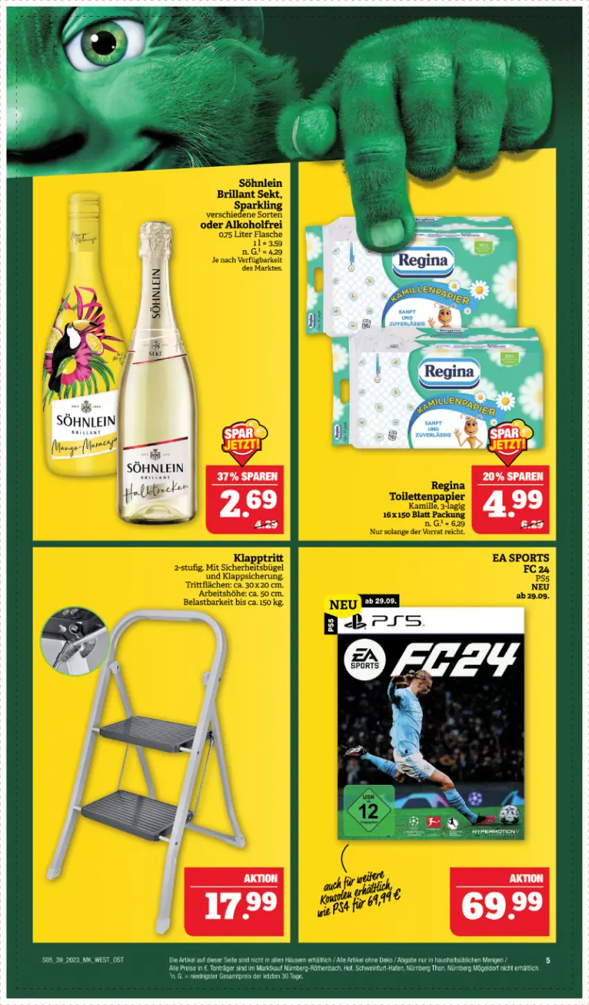 Aktueller Prospekt Edeka - Angebote der Woche - von 25.09 bis 30.09.2023 - strona 5 - produkty: eis, LG, reis, schwein, söhnlein, Ti, wein