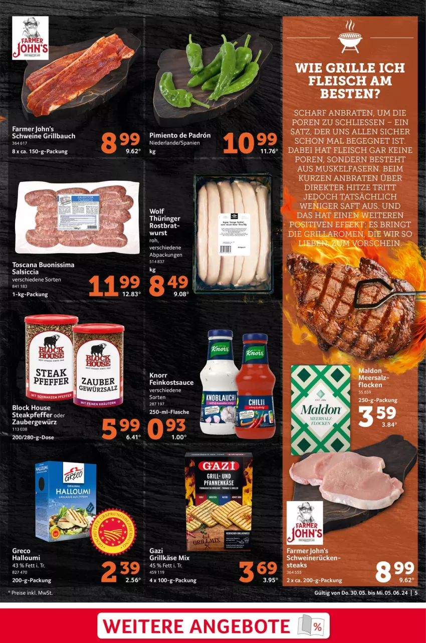 Aktueller Prospekt Selgros - Food - von 30.05 bis 05.06.2024 - strona 5 - produkty: angebot, angebote, braten, eis, feinkost, fleisch, gewürz, gewürzsalz, grill, Grillkäse, Halloumi, Käse, LG, pfeffer, reis, ring, saft, salsiccia, salz, sauce, schwein, schweine, schweinerücken, sim, steak, Ti, wein, weine