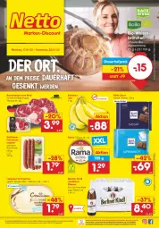 Gazetka promocyjna Netto Marken-Discount - Filial-Angebote - Gazetka - ważna od 22.01 do 22.01.2022 - strona 1 - produkty: angebot, asti, auer, backofen, banane, bananen, berliner, berliner kindl, bio, brötchen, cremissimo, dauertiefpreis, eis, erde, Jubiläums, knacker, krone, langnese, langnese cremissimo, ndk, Ofen, pils, pilsener, rama, Rauch, reis, rind, ritter, ritter sport, sim, Sport, stube, suppe, Ti, tiefpreis, versandkostenfrei, weizenbrötchen, ZTE