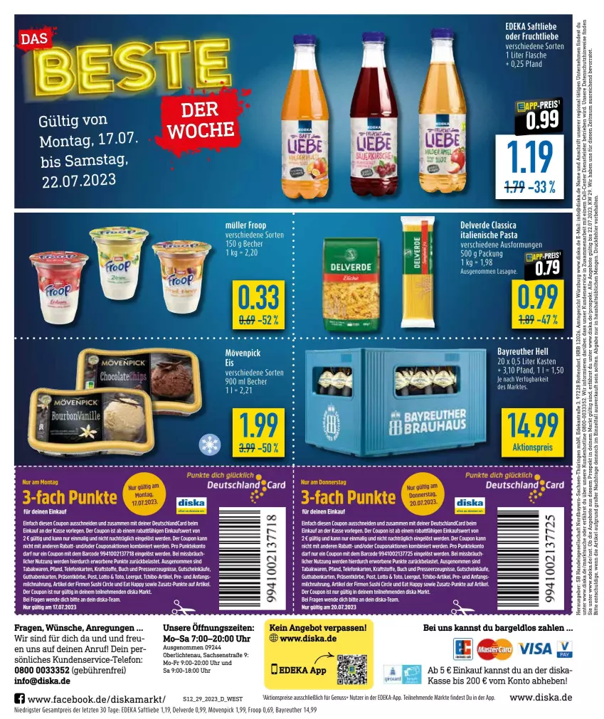 Aktueller Prospekt Diska - Prospekte - von 17.07 bis 22.07.2023 - strona 12 - produkty: aktionspreis, angebot, angebote, Astra, buch, coupon, deka, eis, ente, erde, flasche, froop, frucht, guthabenkarte, gutschein, kraft, lasagne, LG, mövenpick, nuss, reis, ring, sac, saft, Tchibo, tee, telefon, Ti, uhr, ZTE