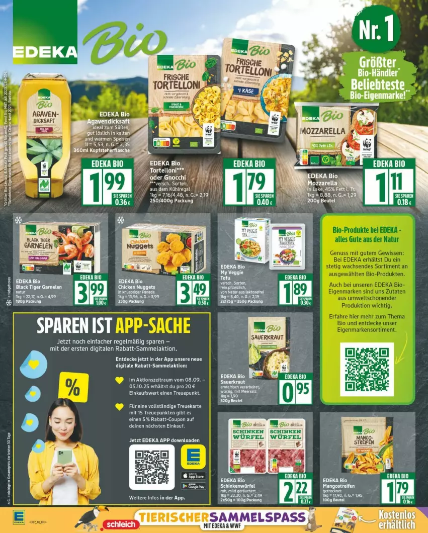 Aktueller Prospekt Edeka - Prospekte - von 08.09 bis 13.09.2025 - strona 10 - produkty: aeg, aus dem kühlregal, beutel, bio, coupon, decke, deka, edeka bio, flasche, gnocchi, kühlregal, rabatt-coupon, regal, schinken, tee, Ti, torte, tortelloni