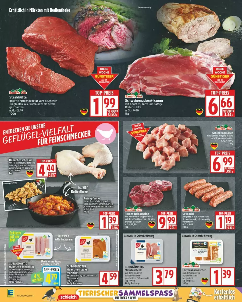 Aktueller Prospekt Edeka - Prospekte - von 08.09 bis 13.09.2025 - strona 4 - produkty: braten, hirtenkäse, Käse, saft, schnitten, schwein, schweine, schweinenacken, schweinerücken, steak, steakhüfte, Ti, wein, weine