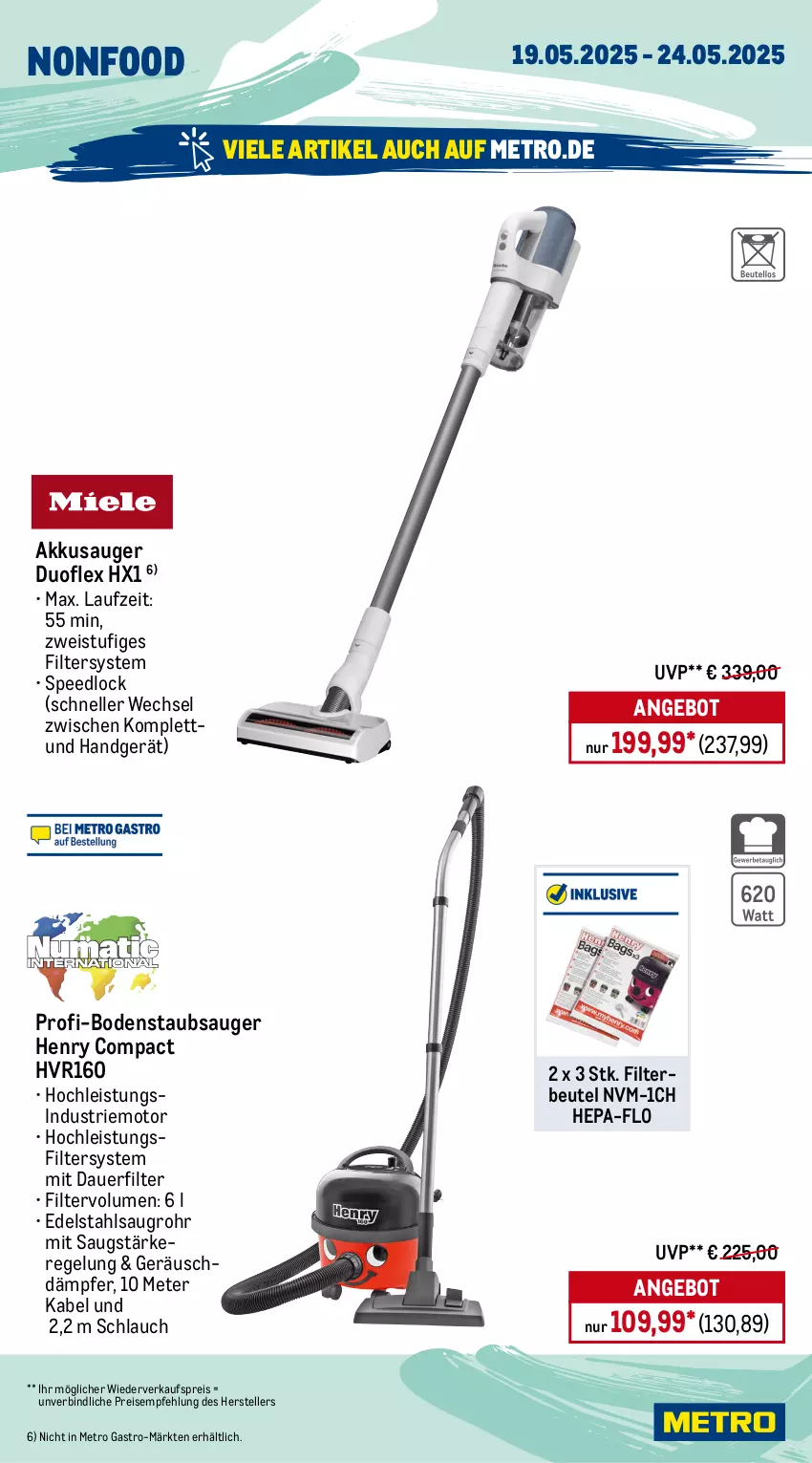 Aktueller Prospekt Metro - Wochen-Angebote Gastro - von 19.05 bis 24.05.2025 - strona 16 - produkty: akku, angebot, auer, beutel, bodenstaubsauger, edelstahl, eis, elle, geschirr, induktionskochfeld, kochfeld, Metro, metro gastro, Mixer, reis, schlauch, spee, stabmixer, staubsauger, teller, Ti, tiefpreis