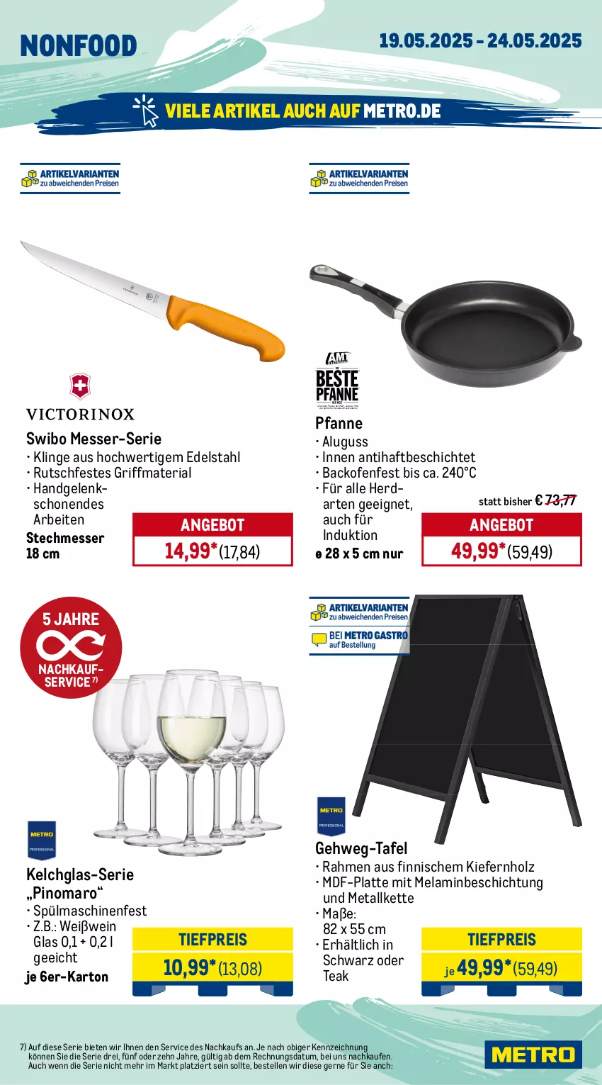 Aktueller Prospekt Metro - Wochen-Angebote Gastro - von 19.05 bis 24.05.2025 - strona 18 - produkty: angebot, backofen, edelstahl, eis, elle, Holz, Kette, latte, messer, Metro, Ofen, pfanne, reis, Ria, spülmaschinen, Ti, tiefpreis, wein, Weißwein