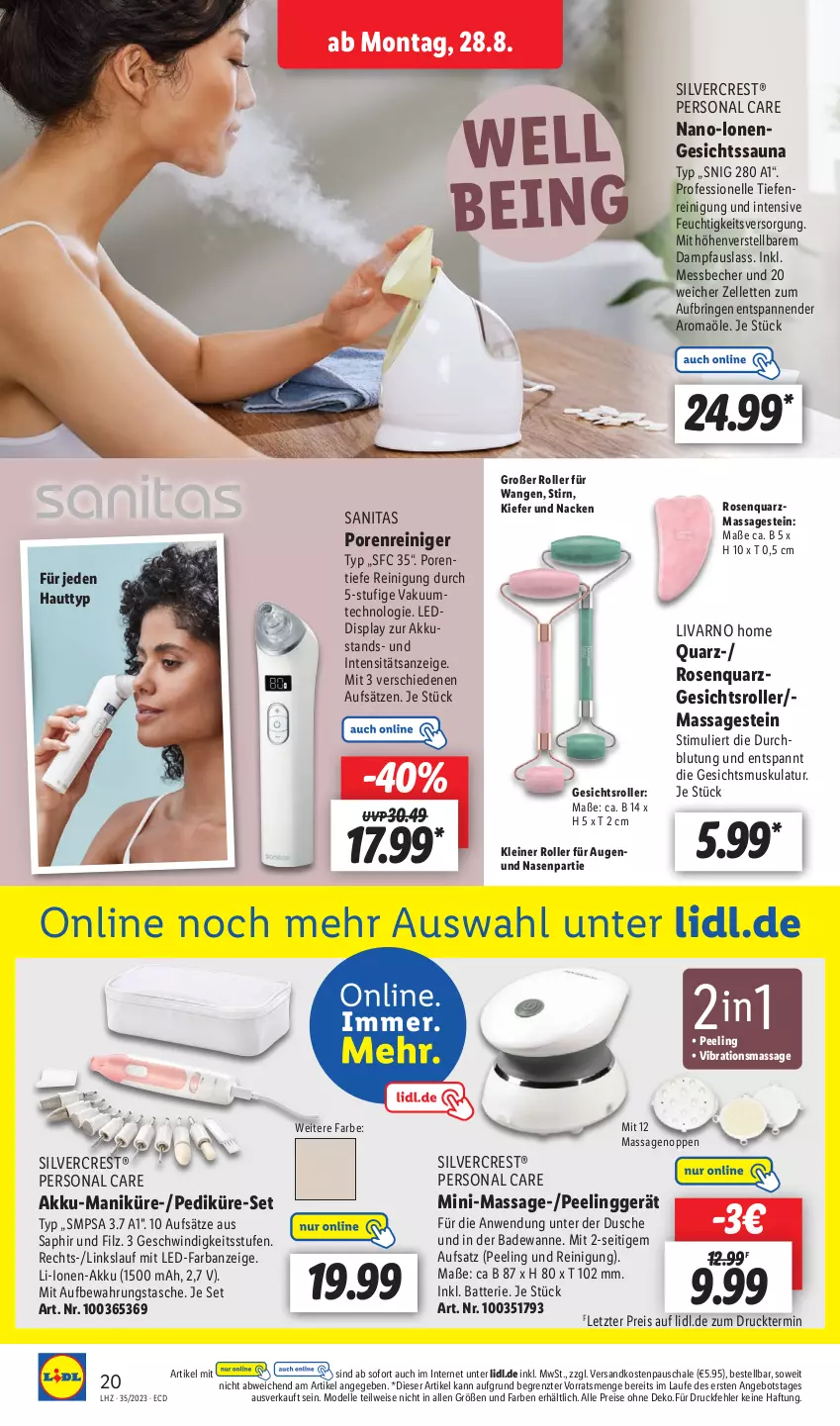 Aktueller Prospekt Lidl - Aktionsprospekt - von 28.08 bis 02.09.2023 - strona 26 - produkty: akku, angebot, aufbewahrungstasche, Bad, Badewanne, batterie, Becher, dell, dusche, eis, elle, leine, Messbecher, Mode, ndk, Peeling, Persona, Pfau, reiniger, Reinigung, reis, ring, Roller, rosen, Schal, Schale, silvercrest, Tasche, Ti, Wanne, ZTE