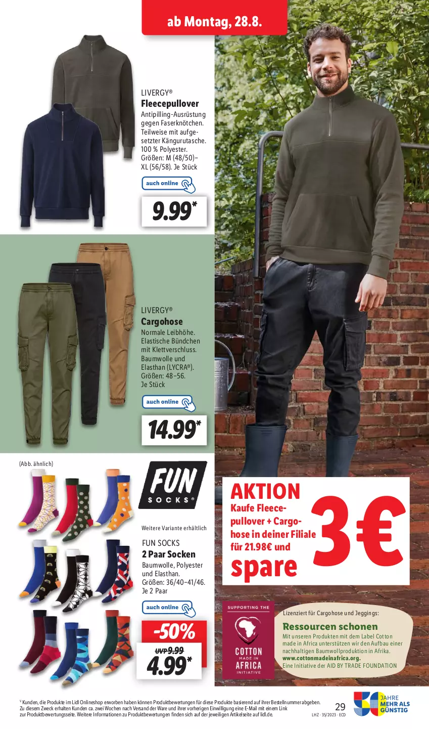 Aktueller Prospekt Lidl - Aktionsprospekt - von 28.08 bis 02.09.2023 - strona 37 - produkty: asti, Bau, baumwolle, eis, gin, hose, livergy, Pullover, Ria, socken, Tasche, Ti, Tipi, tisch, weck, wolle, ZTE