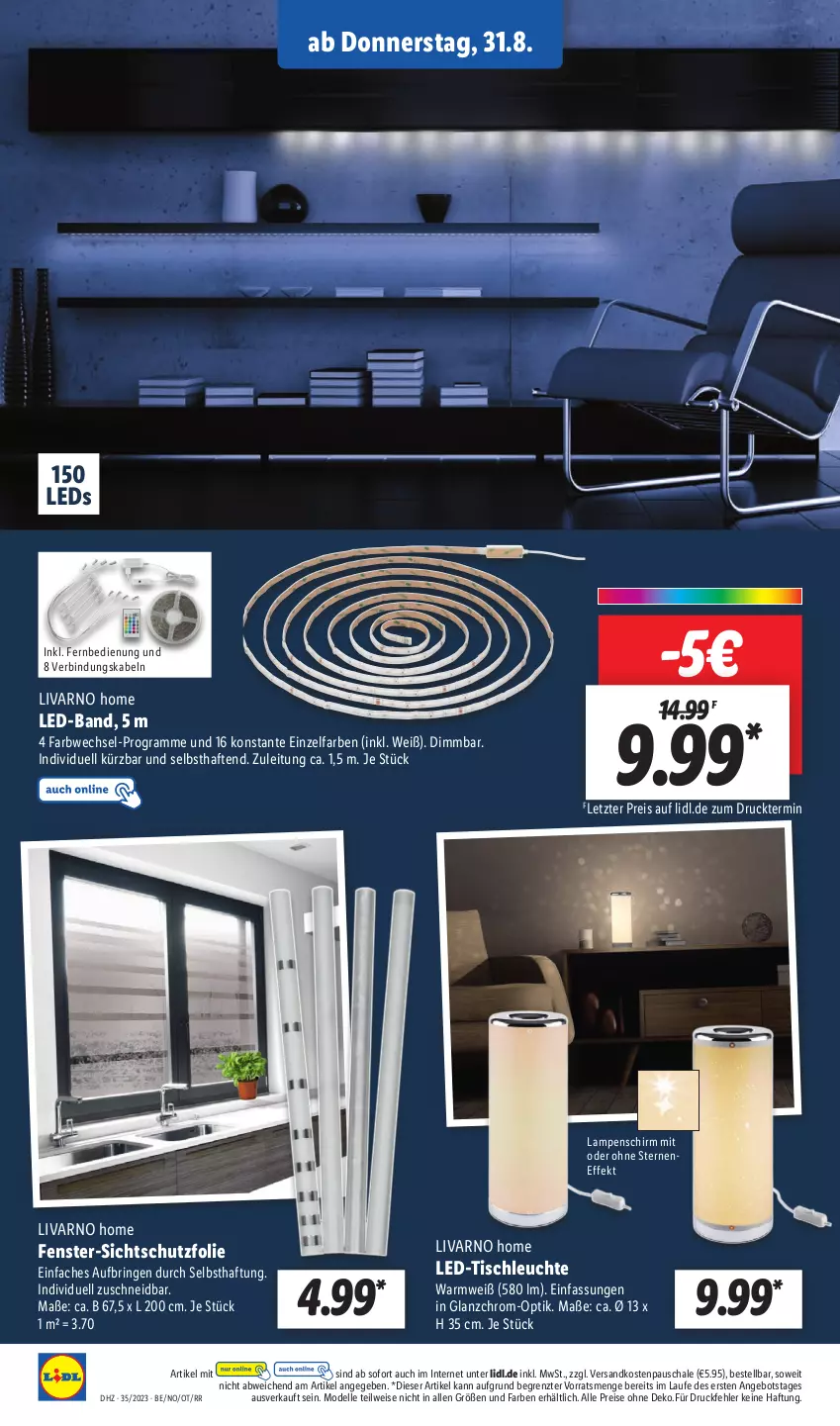 Aktueller Prospekt Lidl - Aktionsprospekt - von 28.08 bis 02.09.2023 - strona 42 - produkty: angebot, dell, eis, elle, fenster, fernbedienung, Lampe, Lampenschirm, led-tischleuchte, leds, Leuchte, Mode, ndk, reis, ring, Schal, Schale, Ti, tisch, tischleuchte, ZTE