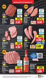 Gazetka promocyjna Lidl - Aktionsprospekt - Gazetka - ważna od 02.09 do 02.09.2023 - strona 15 - produkty: angebot, Bad, burgunder, coupon, eis, filet, filets, fleisch, Frische Hähnchen, hackfleisch, minutenschnitzel, minutensteaks, preisvorteil, pute, putenbrust, reis, schnitzel, schwein, schweine, Schweinehackfleisch, spätburgunder, spirituosen, steak, steaks, Ti, wein, weine, ZTE