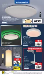 Gazetka promocyjna Lidl - Aktionsprospekt - Gazetka - ważna od 02.09 do 02.09.2023 - strona 40 - produkty: angebot, decke, deckenleuchte, dell, eis, elle, fernbedienung, Lampe, Lampenschirm, led-deckenleuchte, led-tischleuchte, Leuchte, mit fernbedienung, Mode, Nachtlicht, ndk, reis, Schal, Schale, Ti, timer, tisch, tischleuchte, ZTE