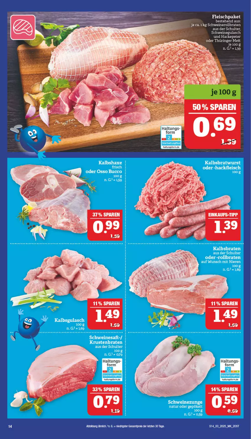 Aktueller Prospekt Marktkauf - Prospekt - von 12.01 bis 18.01.2025 - strona 14 - produkty: braten, eis, fleisch, gulasch, HP, nero, reis, rollbraten, schwein, schweine, schweinegulasch, Schweinerollbraten, wein, weine, ZTE