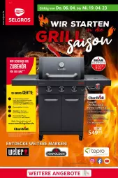 Gazetka promocyjna Selgros - Grillsaison - Gazetka - ważna od 19.04 do 19.04.2023 - strona 1 - produkty: angebot, angebote, char-broil, decke, edelstahl, eis, grill, grillfläche, grillplatte, latte, LG, Ti