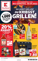 Gazetka promocyjna Kaufland - Gazetka - ważna od 30.04 do 30.04.2022 - strona 1 - produkty: angebot, angebote, apfel, bratwurst, cocktail, gracioso, grana, granatapfel, grill, grillsauce, hasseröder, hugo, ketchup, Kühne, pils, premium pils, Rana, sauce, saucen, spitzenqualität, Ti, wein, wurst, ZTE