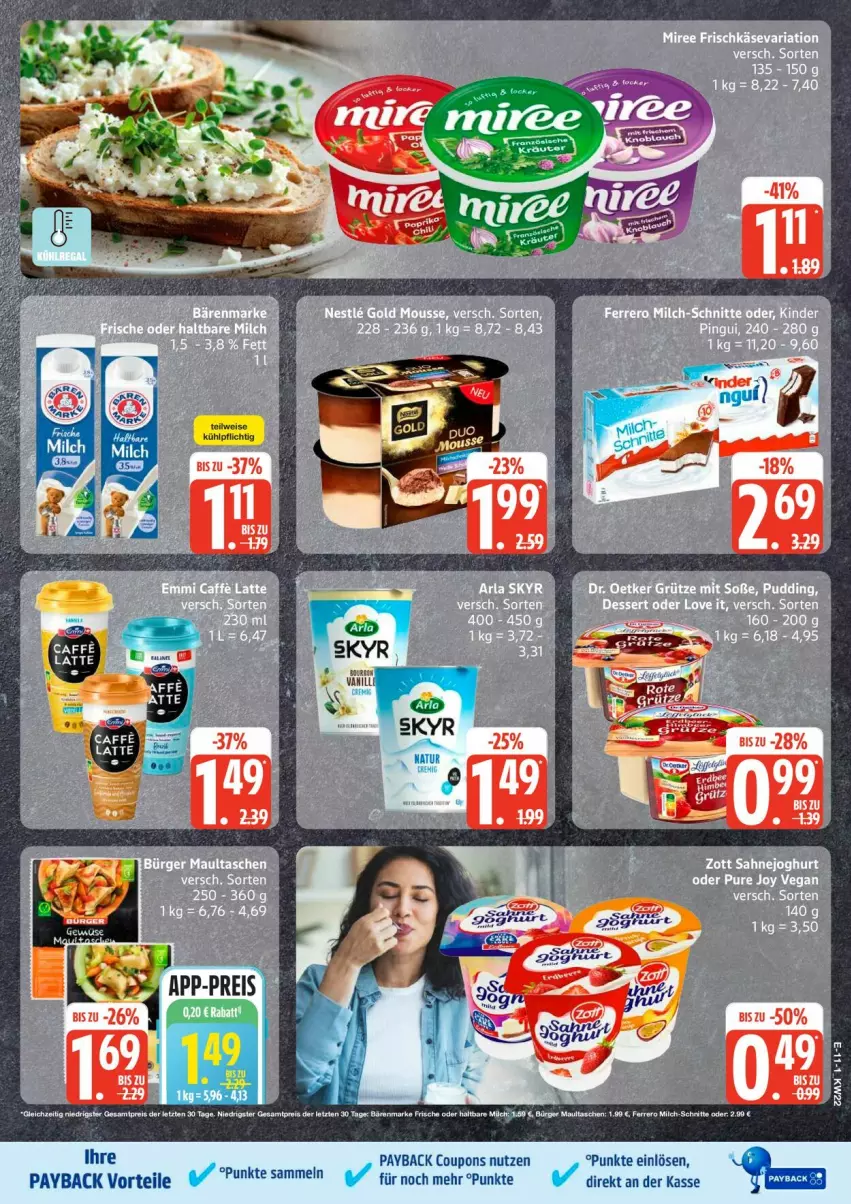 Aktueller Prospekt Edeka - Prospekte - von 25.05 bis 30.05.2026 - strona 13 - produkty: bärenmarke, coupon, coupons, eis, ferrero, haltbare milch, maultaschen, milch, milch-schnitte, payback, reis, Tasche, taschen, Ti, ZTE