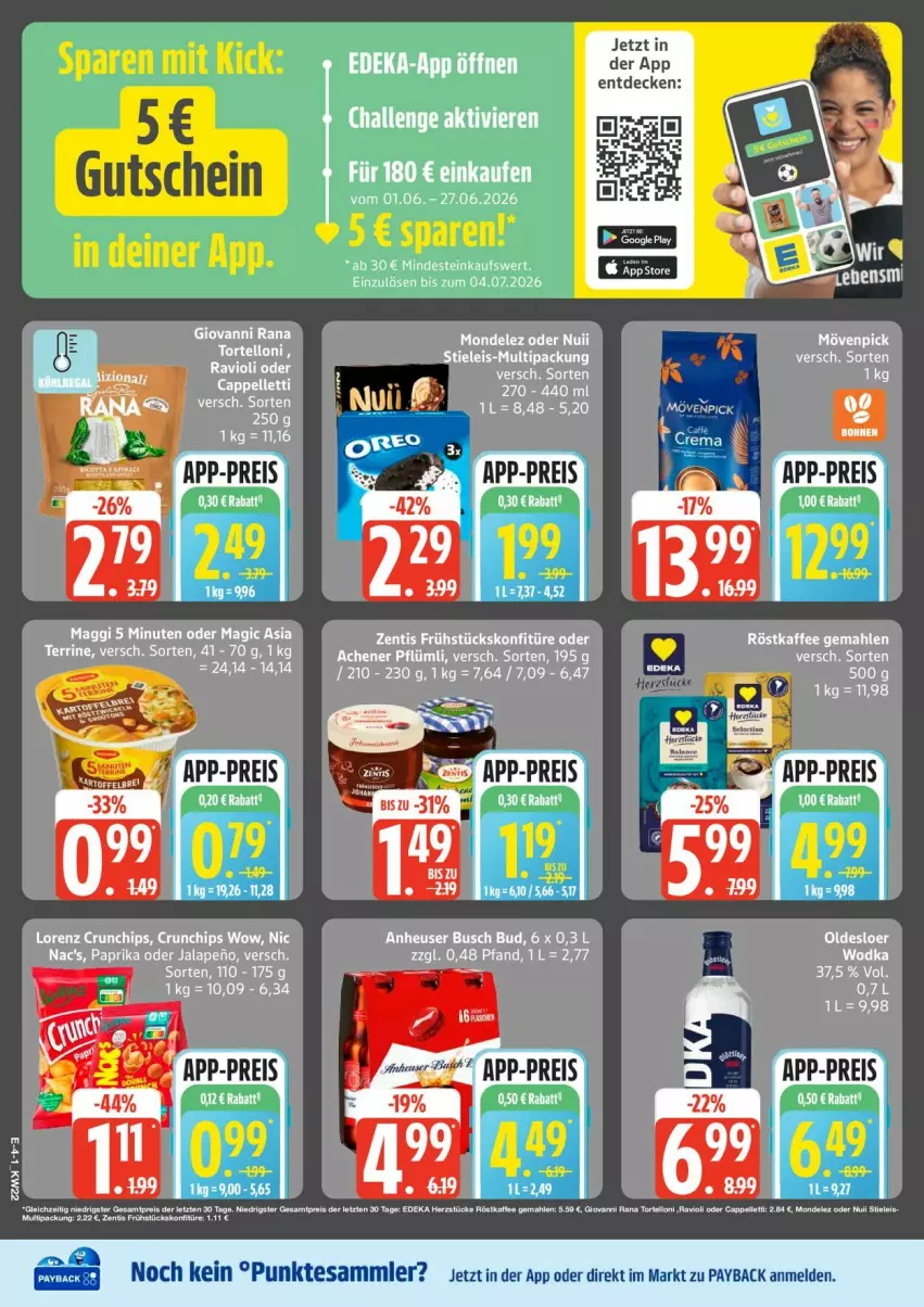 Aktueller Prospekt Edeka - Prospekte - von 25.05 bis 30.05.2026 - strona 4 - produkty: decke, eis, gutschein, reis