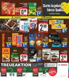 Gazetka promocyjna E Center - Angebote der Woche - Gazetka - ważna od 25.02 do 25.02.2023 - strona 17 - produkty: akku, beutel, bohne, bohnen, bosch, butter, Cap, cappuccino, chips, cin, cracker, crunchips, dallmayr, dallmayr capsa, deka, duplo, eis, ente, kaffee, kaffee-kapseln, kaffeekapseln, Kinder, kinder riegel, krüger, lack, lorenz, lorenz crunchips, melitta, natur, natura, peanut butter, rasen, rasentrimmer, Rauch, reis, riegel, saltletts, Schere, sim, Strauchschere, super-knüller, tassimo, Tchibo, Ti, tuc, ZTE