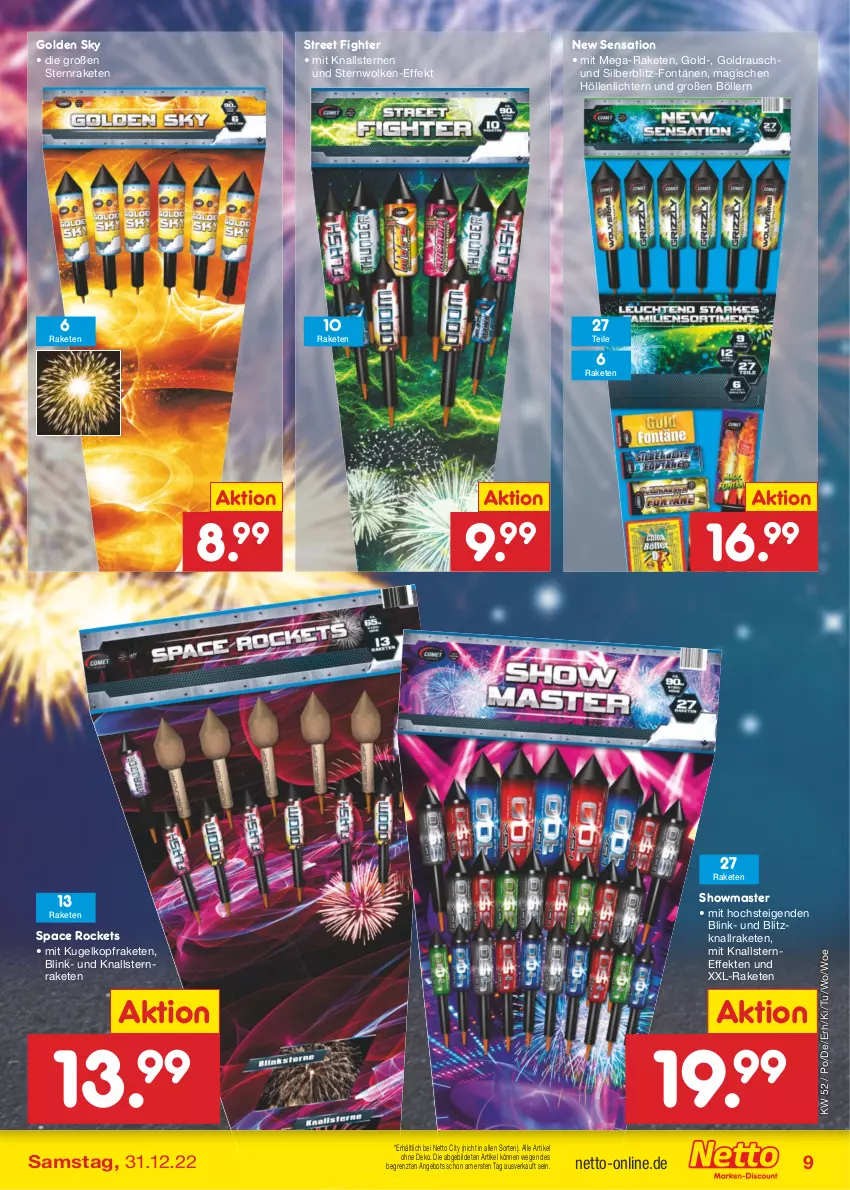 Aktueller Prospekt Netto Marken-Discount - Filial-Angebote - von 27.12 bis 31.12.2022 - strona 37 - produkty: angebot, Kugel, Raketen, Rockets, Ti, ZTE