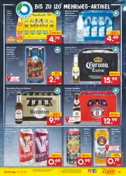 Gazetka promocyjna Netto Marken-Discount - Filial-Angebote - Gazetka - ważna od 31.12 do 31.12.2022 - strona 19 - produkty: alkohol, Alwa, angebot, bestpreis, bier, corona, corona extra, eis, elle, erdinger, kellerbier, limo, limonade, limonaden, mineralwasser, mönchshof, natürliches mineralwasser, orange, Paula, paulaner, pils, pilsener, premium pils, reis, rwe, steiner, Ti, veltins, warsteiner, wasser, zitrone, ZTE