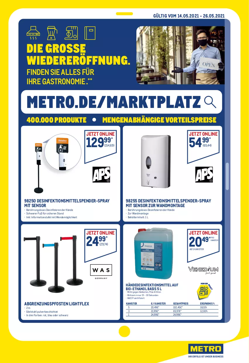 Aktueller Prospekt Metro - Angebote im Online-Marktplatz - von 14.05 bis 26.05.2021 - strona 1