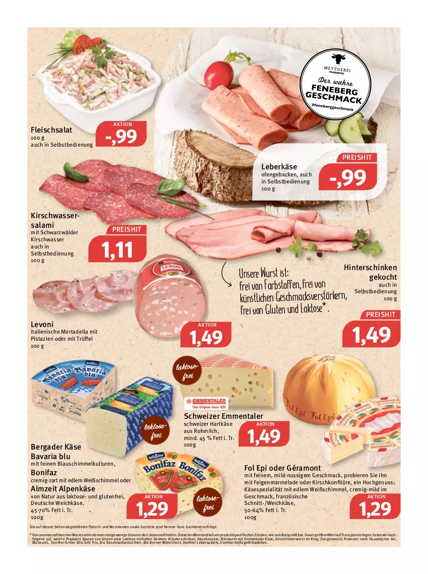 Aktueller Prospekt Feneberg - Prospekte - von 03.02 bis 05.02.2022 - strona 4 - produkty: bavaria blu, bergader, bier, Biere, bio, dell, eis, elle, emmentaler, Feigen, fisch, fische, fleisch, fleischsalat, fol epi, frikadellen, garnier, geback, Geflügel, géramont, grill, hartkäse, Hausmacher, hinterschinken, Käse, kirsch, knacker, konfitüre, kräuter, leberkäs, leberkäse, leberwurst, LG, mac, marmelade, milch, mit pistazien, mortadella, natur, nuss, Ofen, pistazien, reis, Ria, ring, Rotwurst, salami, salat, schinken, schweizer hartkäse, Spezi, Ti, Trüffel, wasser, weichkäse, wurst, würstchen