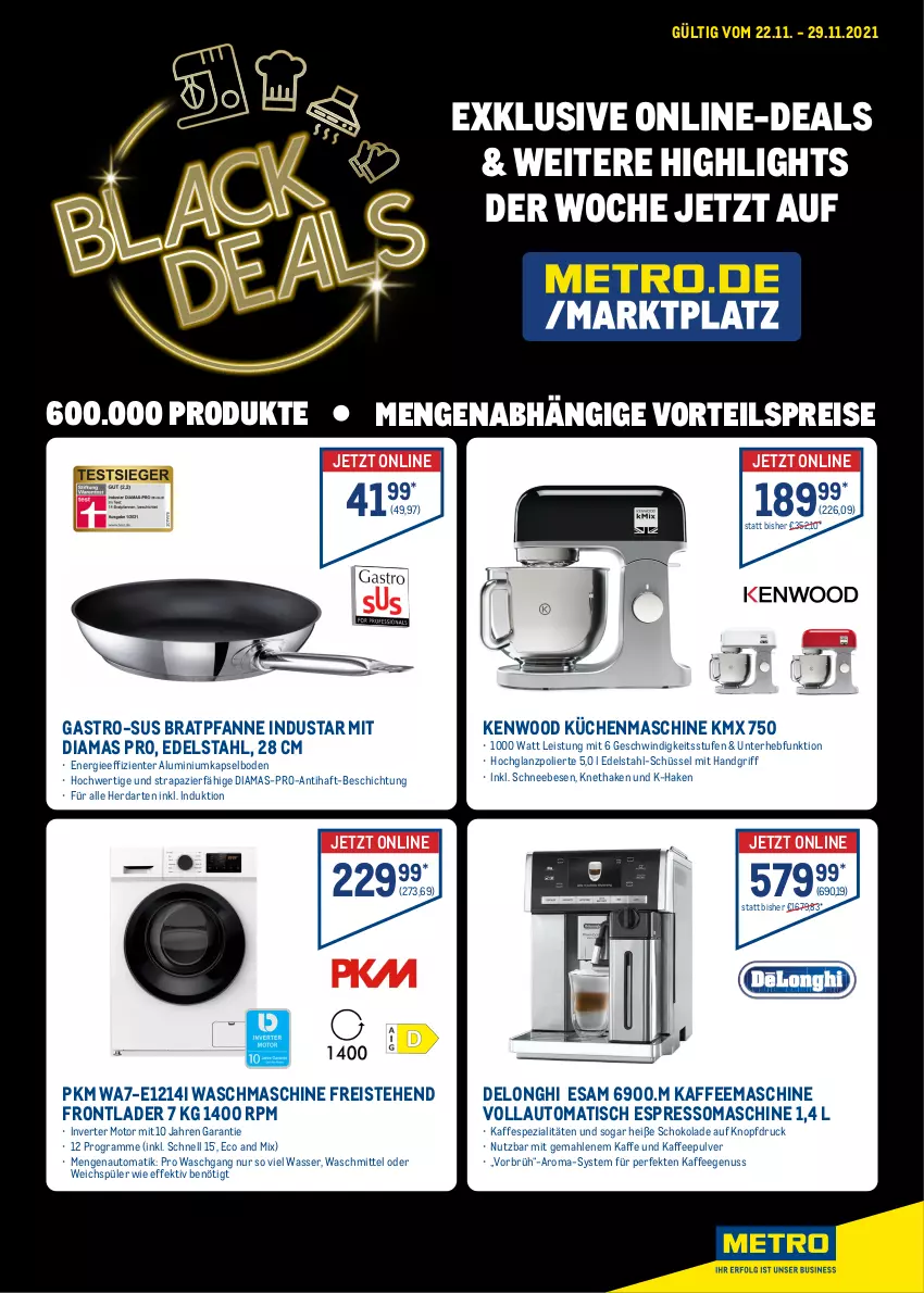 Aktueller Prospekt Metro - Exklusive Online Blackdeals - von 22.11 bis 29.11.2021 - strona 1