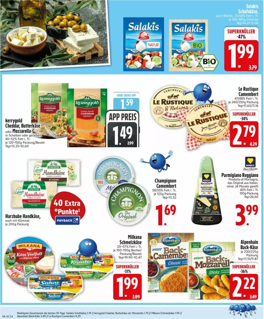 Aktueller Prospekt Edeka - Prospekte - von 13.10 bis 18.10.2025 - strona 6 - produkty: Alpenhain, Becher, beutel, butter, butterkäse, camembert, champignon, gin, Käse, kerrygold, Le Rustique, milka, milkana, mozzarella, ndk, parmigiano, parmigiano reggiano, reggiano, rel, Schmelzkäse, Ti, ZTE