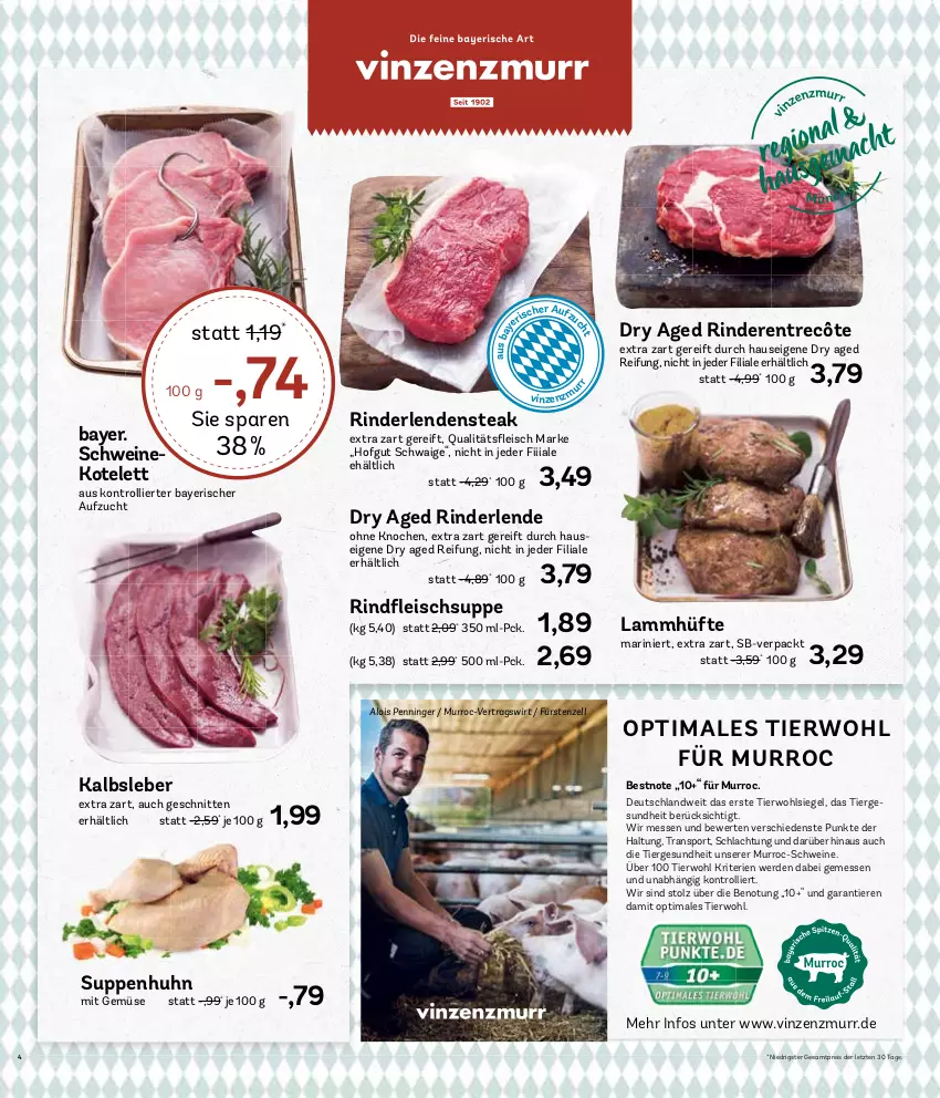 Aktueller Prospekt Aez - Prospekte - von 12.02 bis 17.02.2024 - strona 4 - produkty: eis, entrecôte, erde, fleisch, Gesundheit, gsw, hofgut, Kalbsleber, kotelett, lamm, mit gemüse, reis, rind, rinder, rindfleisch, schnitten, schwein, schweine, schweinekotelett, Sport, steak, suppe, suppen, Suppenhuhn, Ti, Tiere, trolli, wein, weine, ZTE