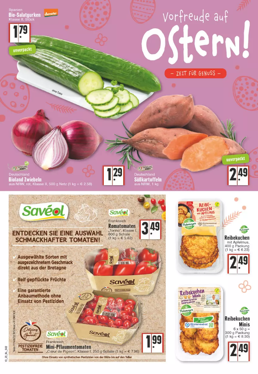 Aktueller Prospekt Edeka - Angebote der Woche - von 27.03 bis 01.04.2023 - strona 2 - produkty: apfel, apfelmus, Bau, Blüte, decke, elle, kuchen, mac, pflaume, pflaumen, Romatomaten, Schal, Schale, teller, Ti, tisch, tomate, tomaten