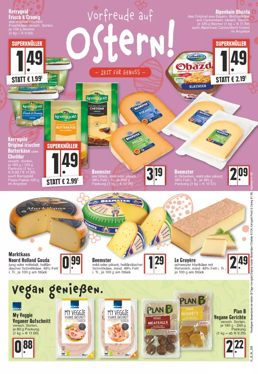 Aktueller Prospekt Edeka - Angebote der Woche - von 27.03 bis 01.04.2023 - strona 5 - produkty: aufschnitt, Beemster, butter, butterkäse, cheddar, eis, gin, gouda, hartkäse, Käse, kerrygold, milch, reis, schnittkäse, schweizer hartkäse, Ti, Yo, ZTE