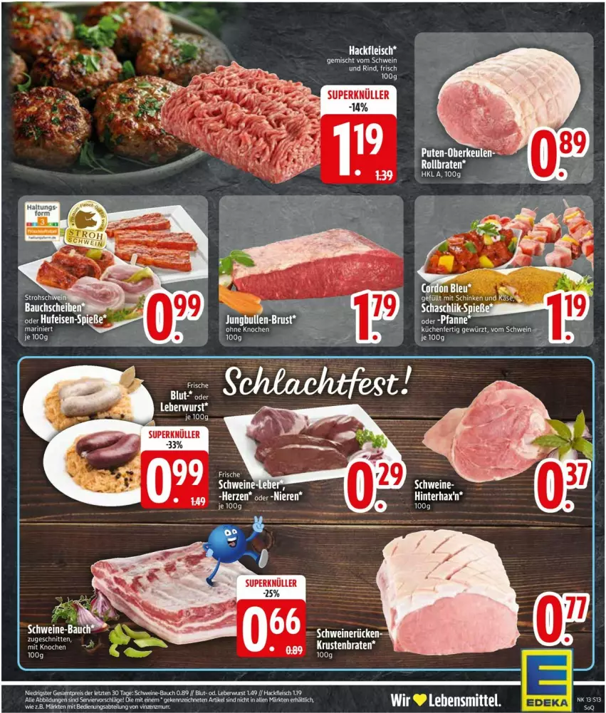 Aktueller Prospekt Edeka - Prospekte - von 23.03 bis 28.03.2026 - strona 15 - produkty: Bau, eis, fleisch, gewürz, hackfleisch, küche, Küchen, lebensmittel, leberwurst, pfanne, pute, reis, schwein, schweine, schweine-bauch, schweinerücken, tee, Ti, wein, weine, wurst, ZTE