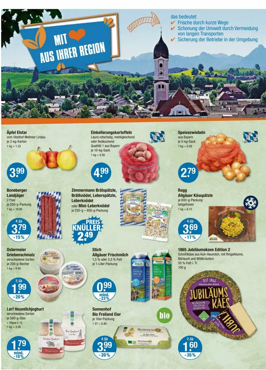 Aktueller Prospekt Vmarkt - Prospekte - von 25.09 bis 01.10.2025 - strona 12 - produkty: Becher, Berger, blume, eier, eis, Heu, heumilch, joghur, joghurt, Jubiläums, kaes, Käse, Knödel, kräuter, kräutern, landjäger, LG, malz, mehl, Meßmer, milch, obst, ring, sac, Schal, Schmalz, schnittkäse, Speisezwiebeln, Sport, Sporten, Ti, Wild, zwiebel, zwiebeln