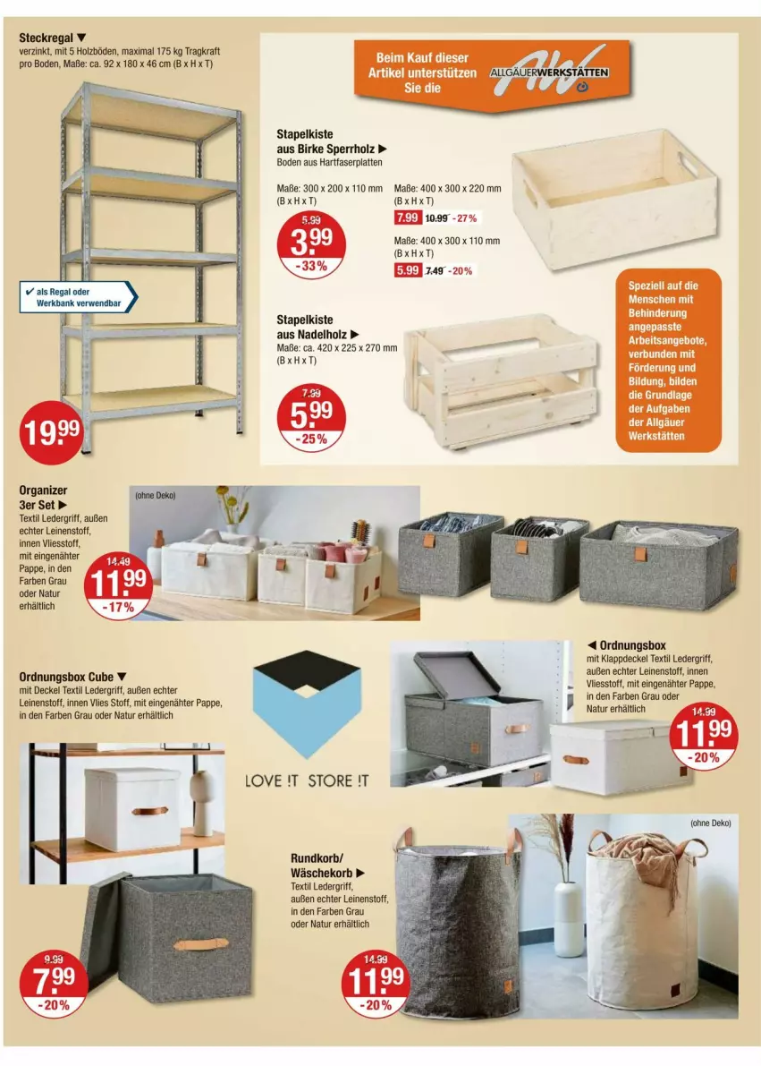 Aktueller Prospekt Vmarkt - Prospekte - von 25.09 bis 01.10.2025 - strona 16 - produkty: decke, Deckel, Eckregal, Holz, korb, kraft, latte, leine, LG, natur, ndk, regal, rwe, Spezi, steckregal, Ti, wäschekorb