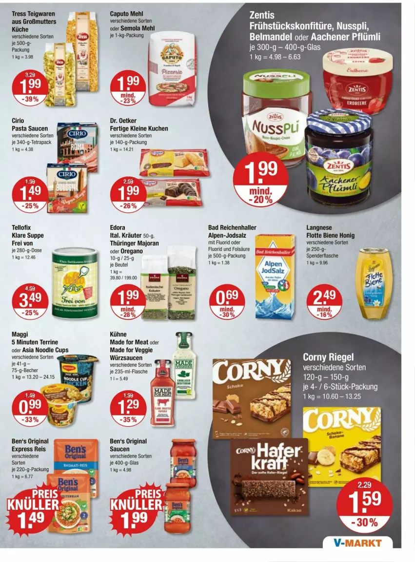 Aktueller Prospekt Vmarkt - Prospekte - von 25.09 bis 01.10.2025 - strona 7 - produkty: Bad, Becher, Belmandel, beutel, Cap, cirio, Dr. Oetker, eis, flasche, gin, honig, konfitüre, kräuter, kuchen, Kühne, langnese, leine, maggi, mandel, mehl, nuss, nusspli, pasta, Pasta Sauce, reis, ring, salz, sauce, saucen, suppe, teigwaren, terrine, Ti, veggie, würzsauce, würzsaucen