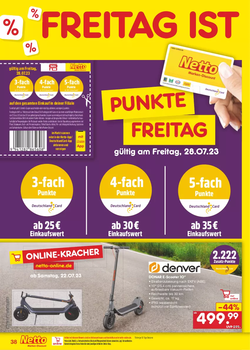 Aktueller Prospekt Netto Marken-Discount - Filial-Angebote - von 24.07 bis 29.07.2023 - strona 38 - produkty: bestpreis, buch, coupon, deutschlandcard, discount, eduscho, eis, elle, erde, guthabenkarte, gutschein, gutscheine, mac, marken-discount, milch, ndk, Rauch, reifen, reis, scooter, Tchibo, Ti, wasser