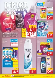 Gazetka promocyjna Netto Marken-Discount - Filial-Angebote - Gazetka - ważna od 29.07 do 29.07.2023 - strona 22 - produkty: auto, bestpreis, creme, deo, deospray, domestos, dusche, eis, ente, gin, Glade, ndk, Odol, Odol-med 3, perwoll, Rauch, reiniger, Reinigung, reis, rexona, rwe, Ti, waschmittel, wc ente, zahncreme