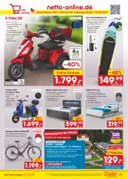 Gazetka promocyjna Netto Marken-Discount - Filial-Angebote - Gazetka - ważna od 29.07 do 29.07.2023 - strona 27 - produkty: akku, angebot, Bad, beleuchtung, bett, boxspringbett, Brei, buch, E-Bike, E-Roller, eis, Kette, kracher, led-beleuchtung, Liege, matratze, polsterbett, reis, reiseveranstalter, ring, Roller, Schal, Tasche, telefon, Ti, topper, tragetasche, uhr, Yo, ZTE