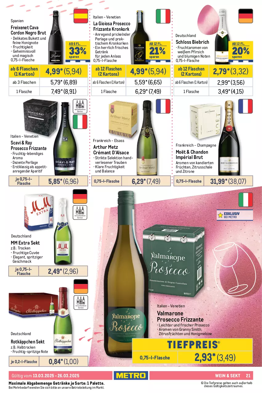 Aktueller Prospekt Metro - GastroJournal - von 12.02 bis 26.03.2025 - strona 21 - produkty: ananas, aperitif, auer, Bad, Bau, Bauer, brut, burgunder, cassis, Cava, champagne, champagner, chardonnay, corona, cuvée, ecco, eis, elle, ente, flasche, freixenet, frizzante, frucht, früchte, früchten, gallo, gallo family, getränk, getränke, grauburgunder, grauer burgunder, Holz, honig, honigmelone, käfer, kirsch, kirsche, kirschen, La Gioiosa, Lenz Moser, LG, mac, melone, Metro, metro gastro, mezzacorona, mm extra, moser, Palette, perla, pfirsich, Pinot, pinot grigio, prosecco, reis, Ria, rotkäppchen, sac, Schal, Schale, sekt, Ti, tiefpreis, tisch, trauben, vanille, wein, zitrone, zitronen