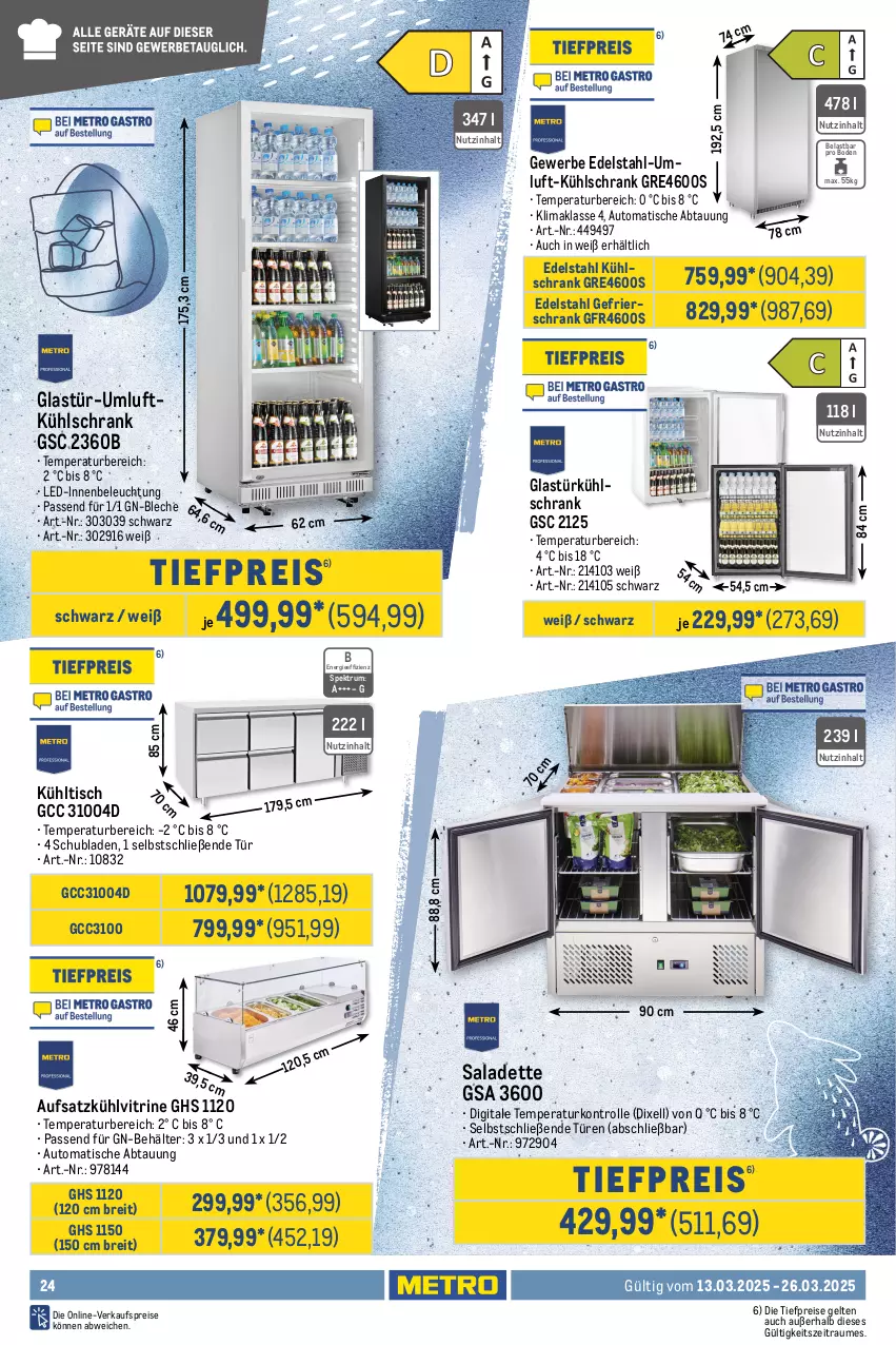 Aktueller Prospekt Metro - GastroJournal - von 12.02 bis 26.03.2025 - strona 24 - produkty: aust, auto, backofen, Bau, Behälter, beleuchtung, Brei, edelstahl, eis, eiswürfel, eiswürfelbereiter, flasche, gefrierschrank, geschirr, geschirrspüler, Gläser, Glastür, grill, korb, kühlschrank, Ofen, Rauch, reis, rum, Schrank, schubladen, Spektrum, Ti, tiefpreis, tisch, vitrine, wasser, würfel