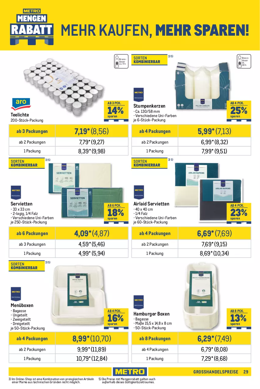 Aktueller Prospekt Metro - GastroJournal - von 12.02 bis 26.03.2025 - strona 29 - produkty: auer, besteck, burger, dessert, Dessertteller, edelstahl, eis, elle, gabel, geschirr, Geschirrserie, hamburger, kerze, korb, latte, Metro, mikrowelle, reis, Serviette, servietten, spülmaschinen, tee, Teelicht, teelichte, teller, Ti