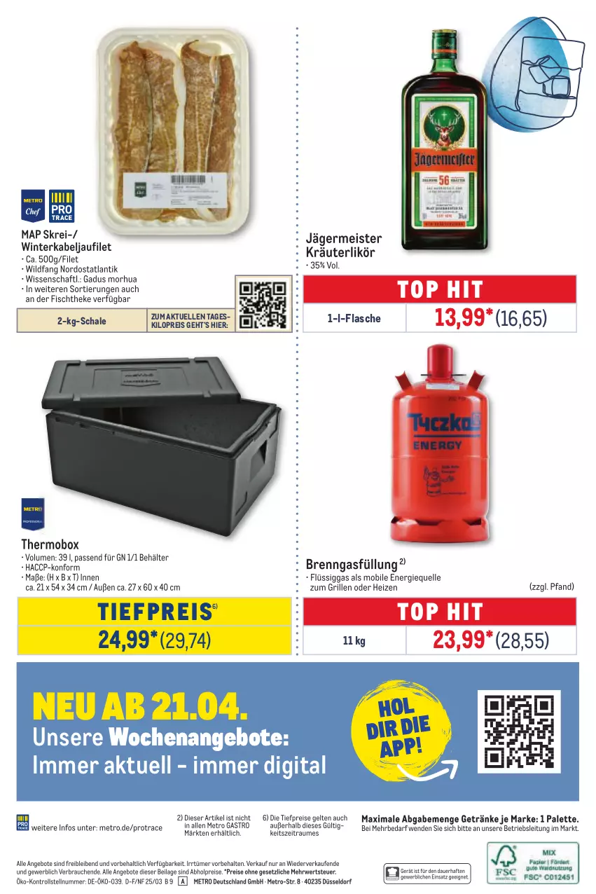 Aktueller Prospekt Metro - GastroJournal - von 12.02 bis 26.03.2025 - strona 32 - produkty: abholpreise, ACC, angebot, angebote, auer, Behälter, eis, elle, filet, fisch, fischtheke, flasche, Germ, getränk, getränke, grill, ilag, jägermeister, kabeljaufilet, kräuter, kräuterlikör, likör, Meister, Metro, metro gastro, Palette, Rauch, reis, rwe, Schal, Schale, Ti, tiefpreis, Wild