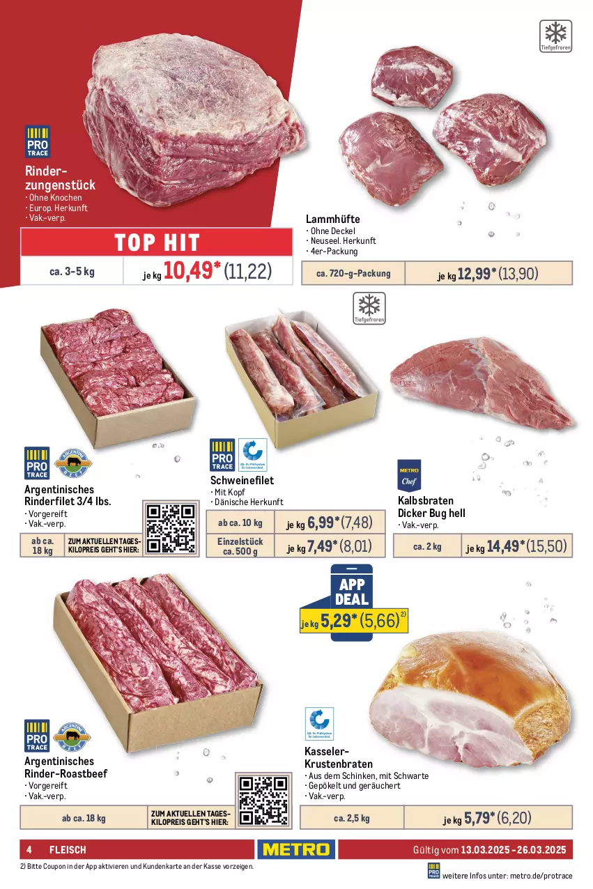 Aktueller Prospekt Metro - GastroJournal - von 12.02 bis 26.03.2025 - strona 4 - produkty: beef, bier, braten, brustfilet, coupon, decke, Deckel, eis, elle, filet, fleisch, hähnchenbrust, hähnchenbrustfilet, kasseler, Kette, krustenbraten, lamm, Metro, natur, reis, rind, rinder, rinderfilet, Rinderzunge, Rippen, roastbeef, schinken, schnitten, schwein, schweine, schweinefilet, soja, Soße, steak, Ti, wein, weine